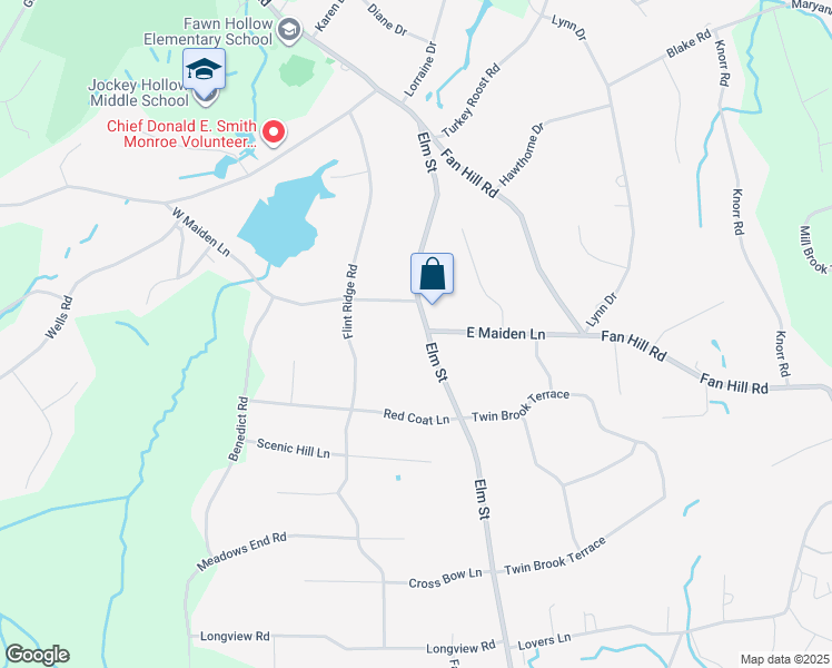 map of restaurants, bars, coffee shops, grocery stores, and more near 623 Elm Street in Monroe