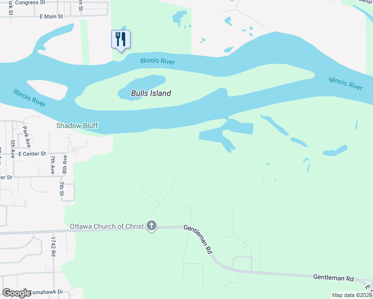 map of restaurants, bars, coffee shops, grocery stores, and more near 2778 East 1779th Road in Ottawa