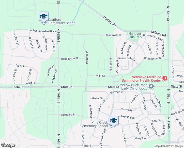 map of restaurants, bars, coffee shops, grocery stores, and more near 16510 State Street in Bennington
