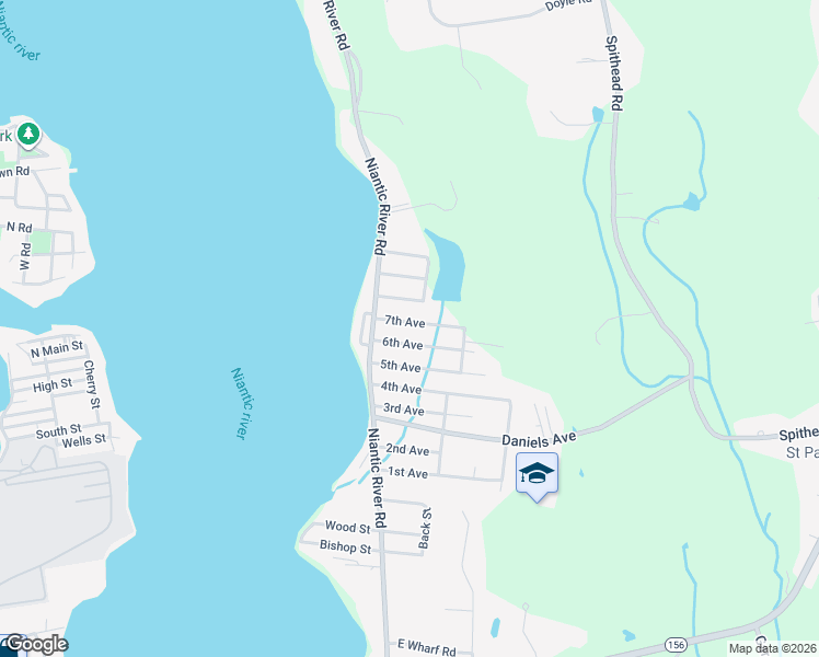 map of restaurants, bars, coffee shops, grocery stores, and more near 12 6th Avenue in Waterford