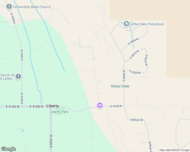 map of restaurants, bars, coffee shops, grocery stores, and more near 4307 North 3800 East in Eden