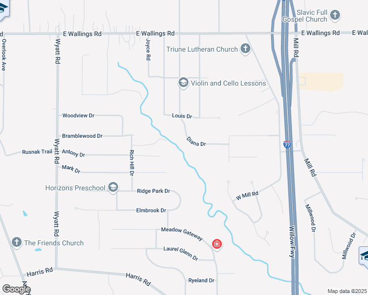 map of restaurants, bars, coffee shops, grocery stores, and more near 4092 Diana Drive in Broadview Heights