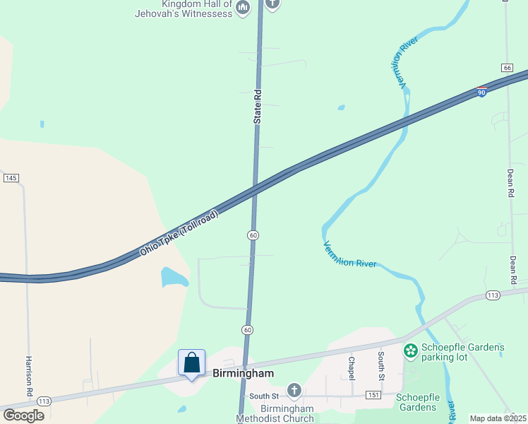map of restaurants, bars, coffee shops, grocery stores, and more near 6730 State Road in Wakeman