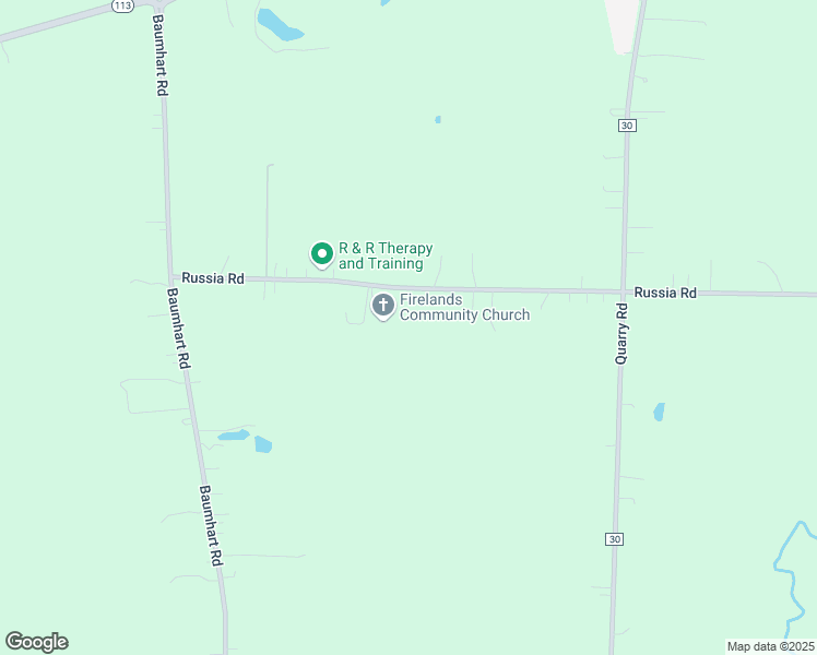map of restaurants, bars, coffee shops, grocery stores, and more near 48315 Russia Road in Amherst