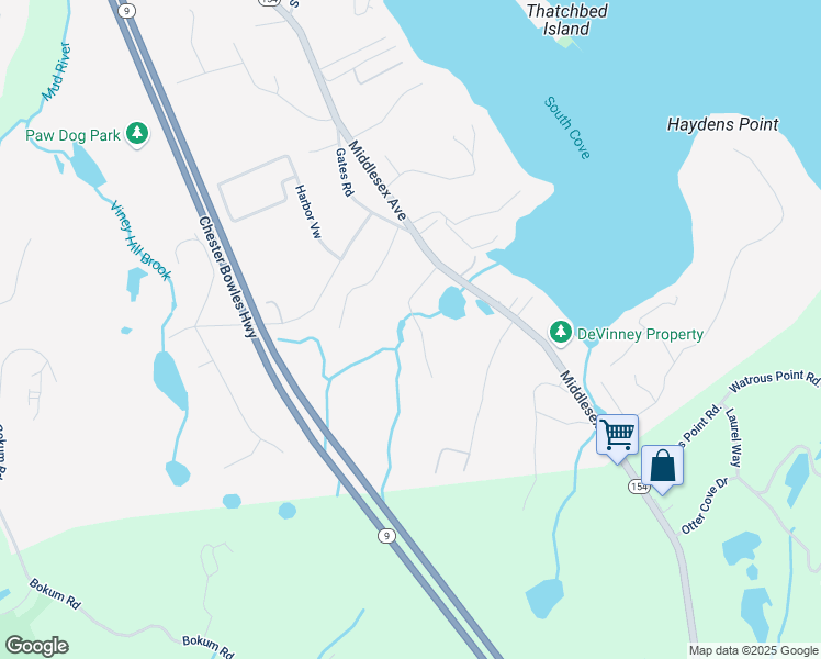 map of restaurants, bars, coffee shops, grocery stores, and more near 15 Heron Pond Road in Essex