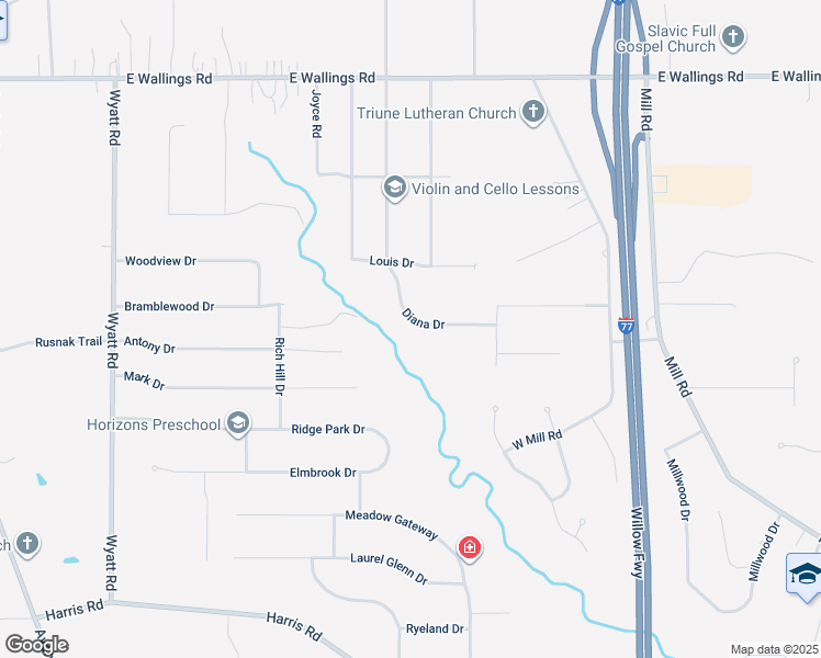 map of restaurants, bars, coffee shops, grocery stores, and more near 4092 Diana Drive in Broadview Heights