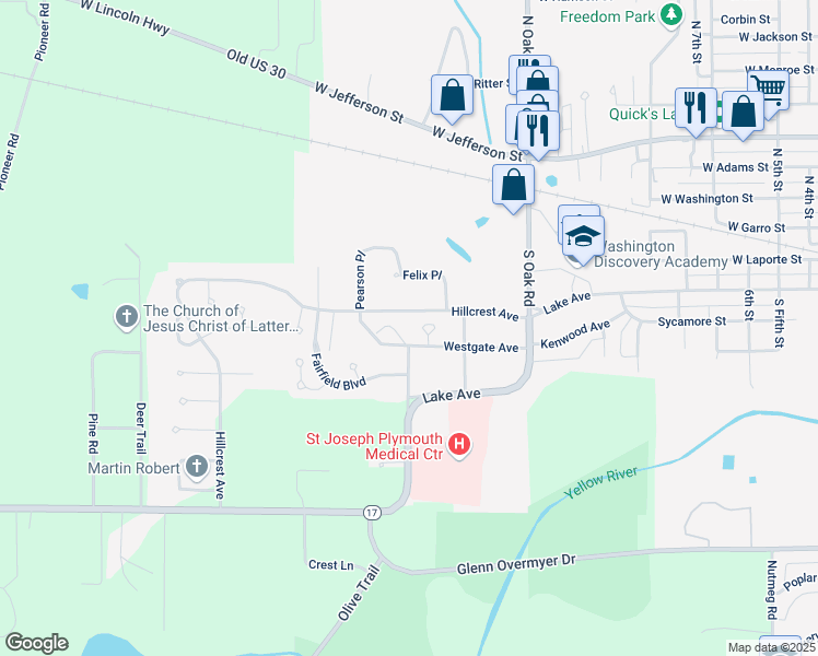 map of restaurants, bars, coffee shops, grocery stores, and more near 2007 Westgate Avenue in Plymouth