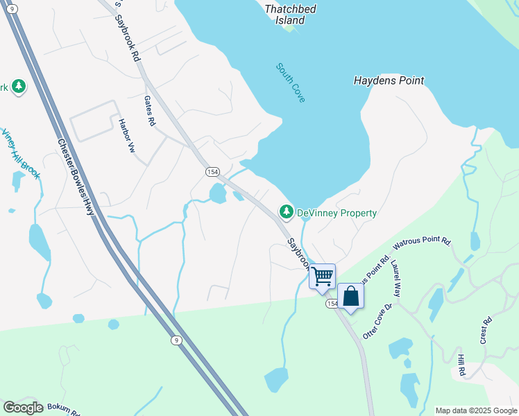 map of restaurants, bars, coffee shops, grocery stores, and more near 3 Essex Hills Drive in Essex
