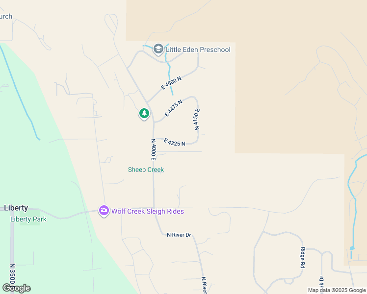 map of restaurants, bars, coffee shops, grocery stores, and more near 4115 East 4325 North in Eden
