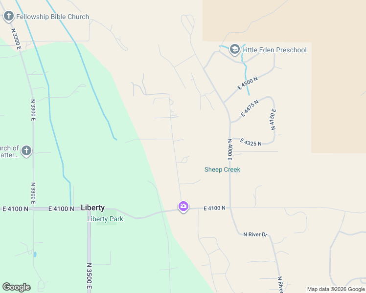map of restaurants, bars, coffee shops, grocery stores, and more near 4336 North 3800 East in Eden
