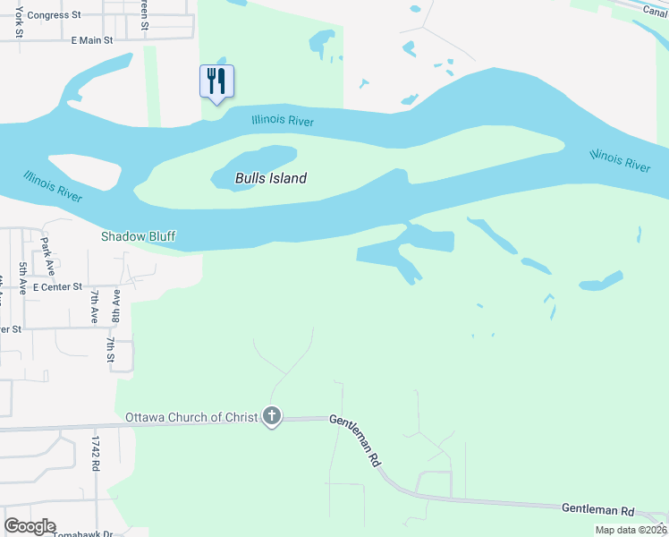 map of restaurants, bars, coffee shops, grocery stores, and more near 2778 East 1779th Road in Ottawa