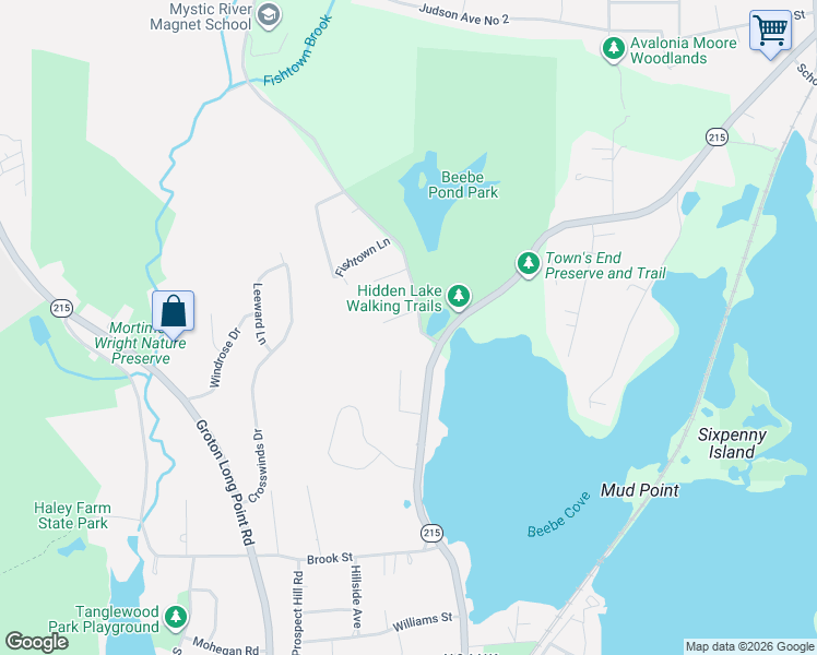 map of restaurants, bars, coffee shops, grocery stores, and more near 593 Fishtown Road in Groton