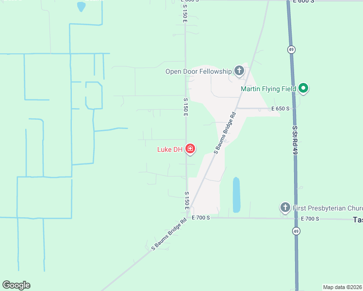 map of restaurants, bars, coffee shops, grocery stores, and more near 670 South 150 East in Kouts