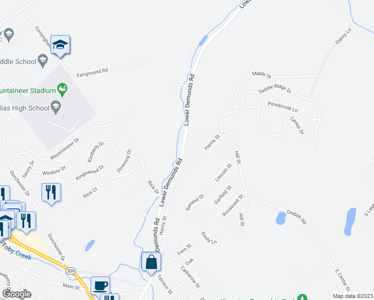 map of restaurants, bars, coffee shops, grocery stores, and more near in Luzerne County