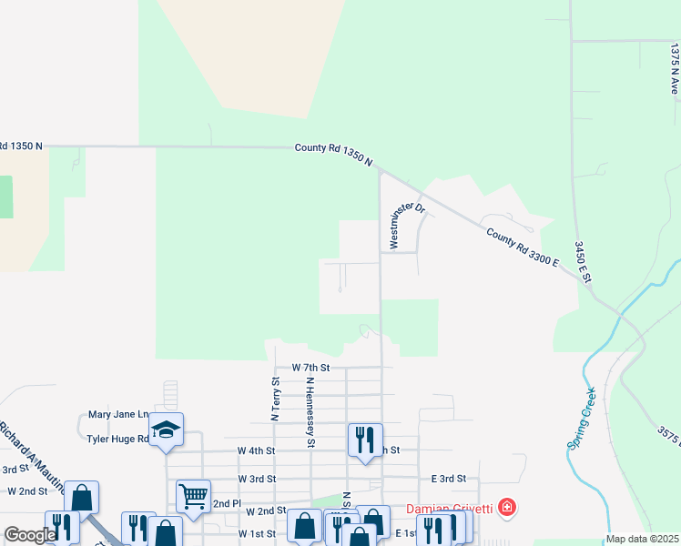 map of restaurants, bars, coffee shops, grocery stores, and more near 98 Willow Court in Spring Valley