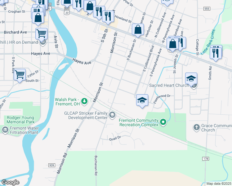 map of restaurants, bars, coffee shops, grocery stores, and more near 700 Harmon Street in Fremont