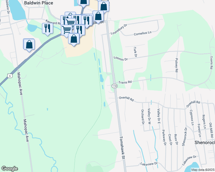 map of restaurants, bars, coffee shops, grocery stores, and more near 237 Tomahawk Street in Yorktown Heights