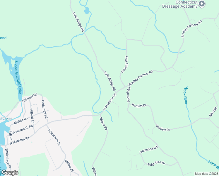 map of restaurants, bars, coffee shops, grocery stores, and more near 32 Twin Bridge Road in Guilford