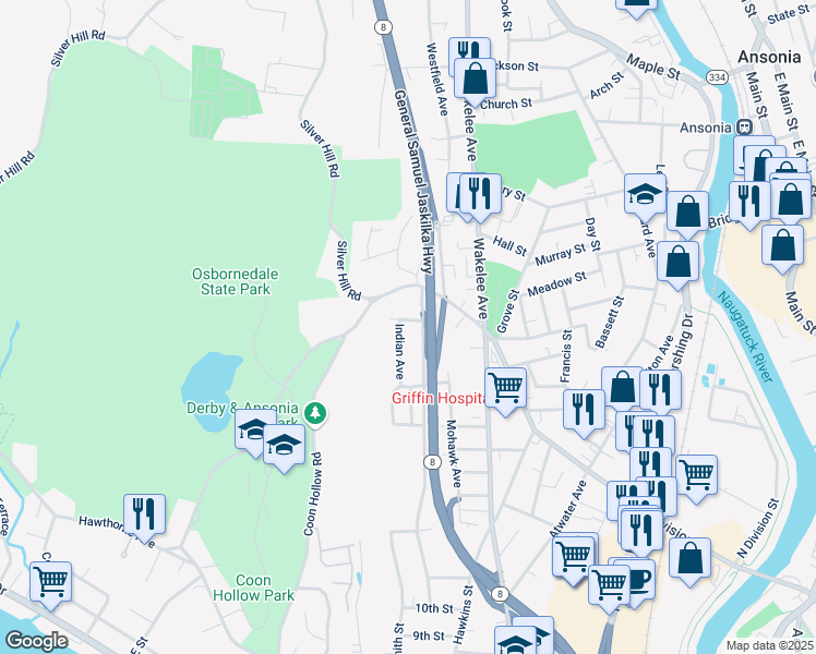 map of restaurants, bars, coffee shops, grocery stores, and more near 2 Ferrara Court in Derby