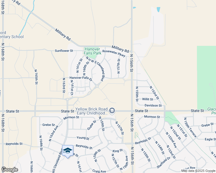 map of restaurants, bars, coffee shops, grocery stores, and more near North H W S Cleveland Boulevard in Bennington