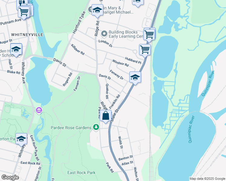 map of restaurants, bars, coffee shops, grocery stores, and more near 29 Grafton Road in Hamden
