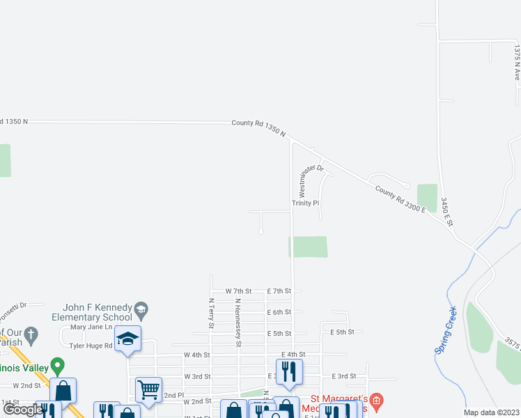 map of restaurants, bars, coffee shops, grocery stores, and more near 110 Willow Trail in Spring Valley