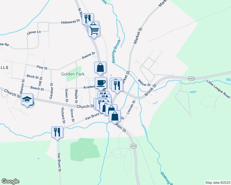 map of restaurants, bars, coffee shops, grocery stores, and more near 141 Market St in Moscow