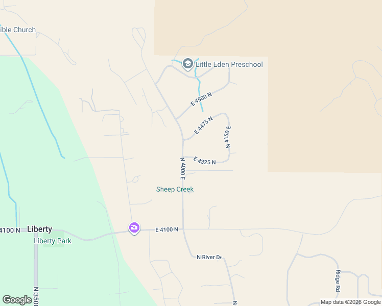 map of restaurants, bars, coffee shops, grocery stores, and more near 4026 East 4325 North in Eden