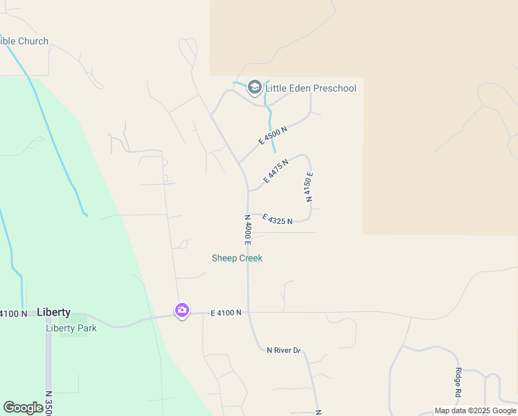 map of restaurants, bars, coffee shops, grocery stores, and more near 4026 East 4325 North in Eden