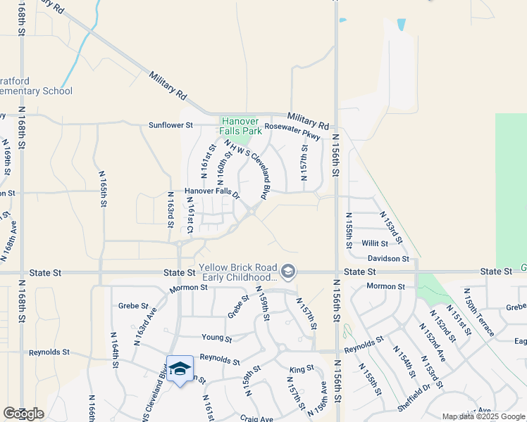 map of restaurants, bars, coffee shops, grocery stores, and more near 15840 Clay Plaza in Bennington