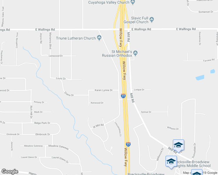map of restaurants, bars, coffee shops, grocery stores, and more near 4427 Karen Lynne Drive in Broadview Heights