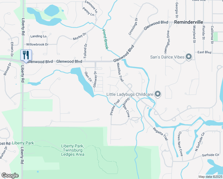map of restaurants, bars, coffee shops, grocery stores, and more near 10228 Spinnaker Run in Aurora