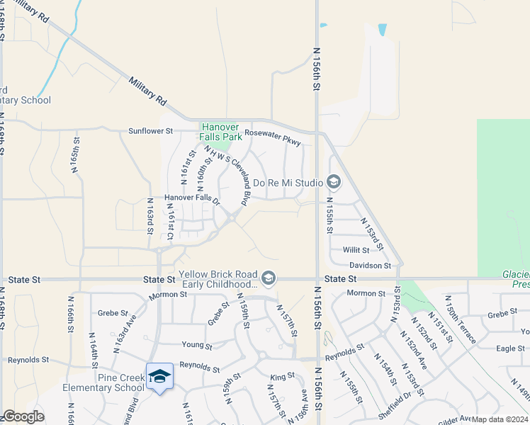 map of restaurants, bars, coffee shops, grocery stores, and more near North H W S Cleveland Boulevard in Bennington