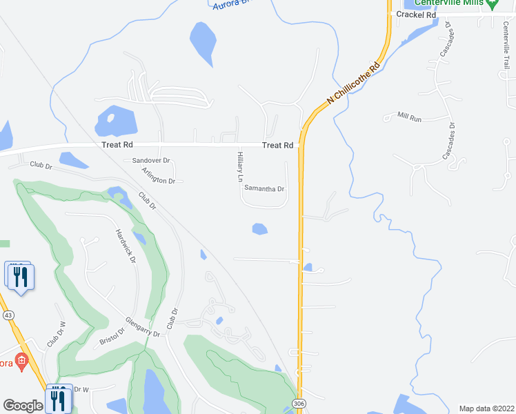 map of restaurants, bars, coffee shops, grocery stores, and more near 769 Hilliary Lane in Aurora