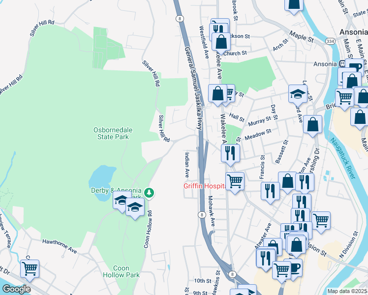 map of restaurants, bars, coffee shops, grocery stores, and more near 2 Ferrara Court in Derby