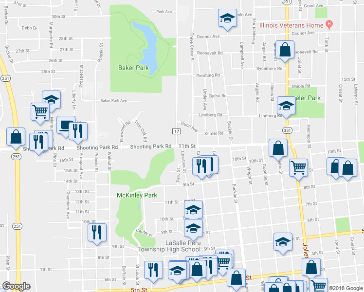 map of restaurants, bars, coffee shops, grocery stores, and more near 2115 Chartres Street in LaSalle