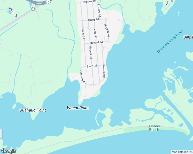 map of restaurants, bars, coffee shops, grocery stores, and more near 84 Wagner Road in Westerly