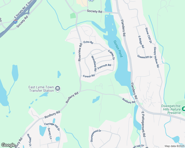 map of restaurants, bars, coffee shops, grocery stores, and more near 16 Forest Road in East Lyme