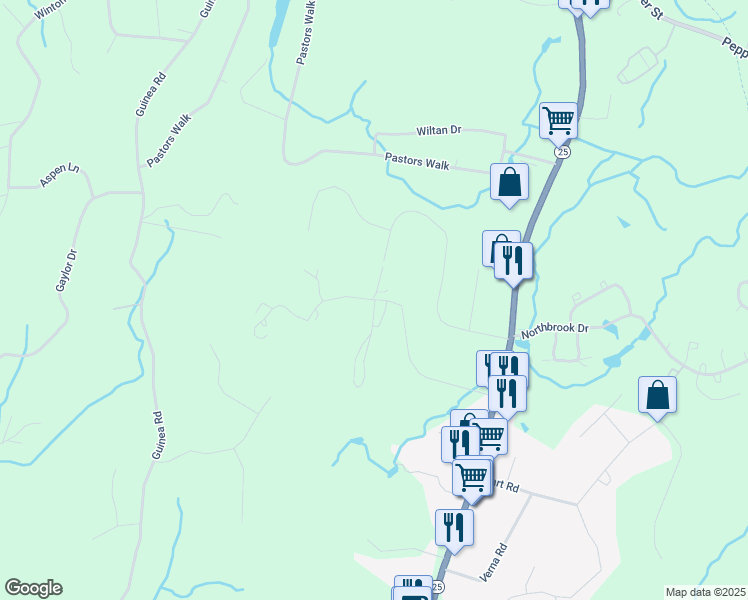 map of restaurants, bars, coffee shops, grocery stores, and more near 204 Windgate Circle in Monroe