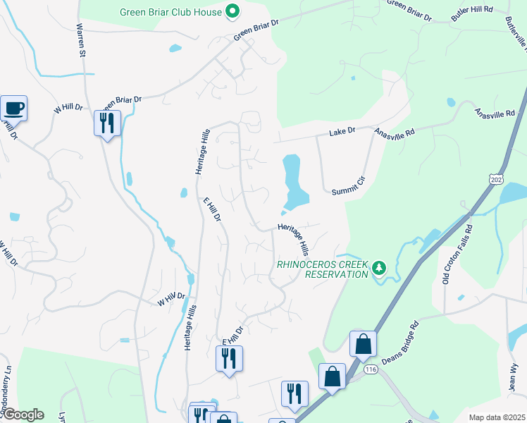 map of restaurants, bars, coffee shops, grocery stores, and more near 162 Heritage Hills Drive in Heritage Hills
