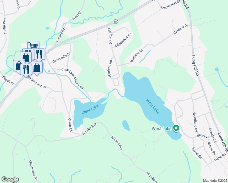 map of restaurants, bars, coffee shops, grocery stores, and more near 49 Putzel Avenue in Guilford