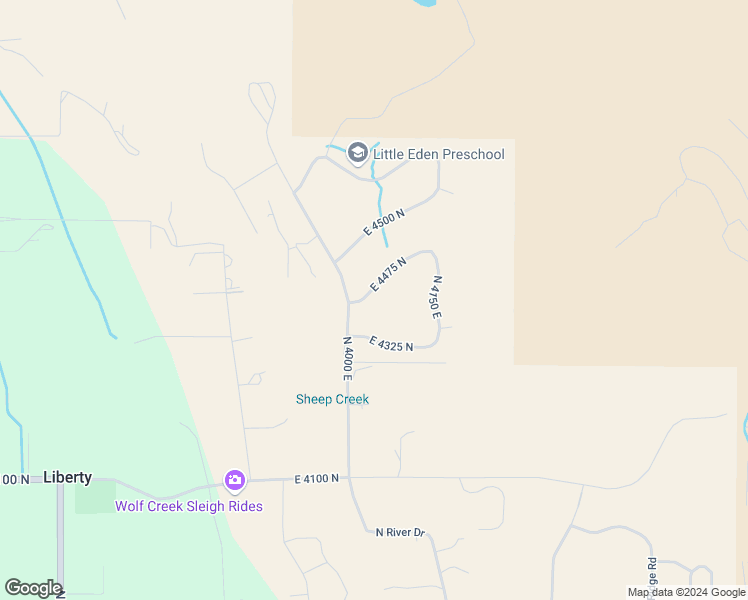 map of restaurants, bars, coffee shops, grocery stores, and more near 4041 East 4475 North in Eden