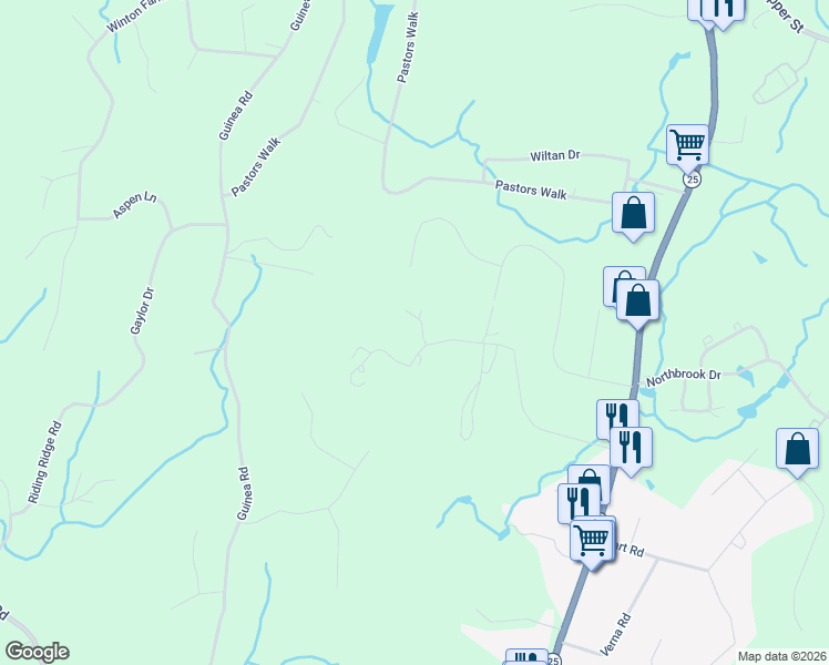 map of restaurants, bars, coffee shops, grocery stores, and more near Kensington Road in Monroe