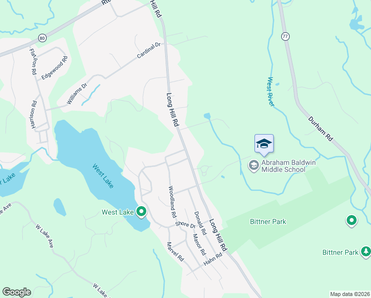 map of restaurants, bars, coffee shops, grocery stores, and more near 2101 Long Hill Road in Guilford