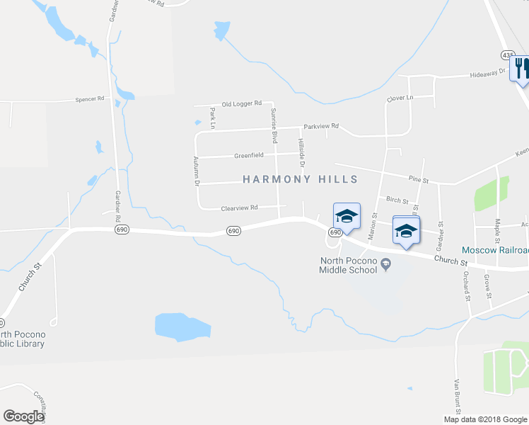 map of restaurants, bars, coffee shops, grocery stores, and more near 911 Clearview Drive in Moscow