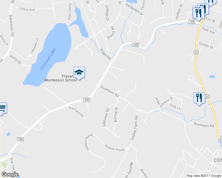 map of restaurants, bars, coffee shops, grocery stores, and more near 188 Roselawn Road in Highland Mills