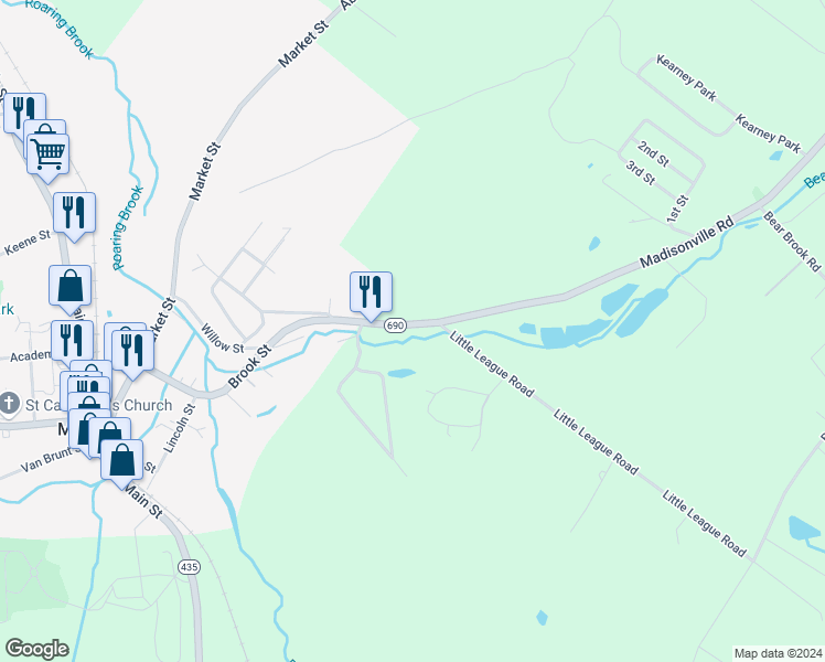 map of restaurants, bars, coffee shops, grocery stores, and more near 191 Madisonville Rd in Lackawanna
