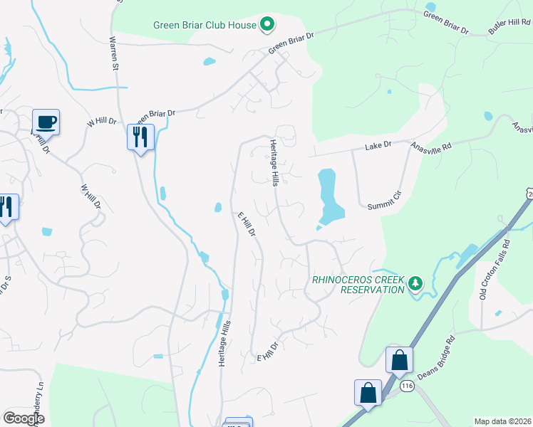 map of restaurants, bars, coffee shops, grocery stores, and more near 135C Heritage Hills in Westchester County