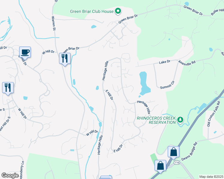 map of restaurants, bars, coffee shops, grocery stores, and more near 132 Heritage Hills in Westchester County