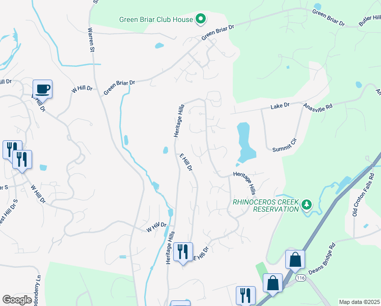 map of restaurants, bars, coffee shops, grocery stores, and more near 132 Heritage Hills in Westchester County